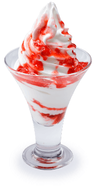 北海道ソフトクリーム(イチゴソース)